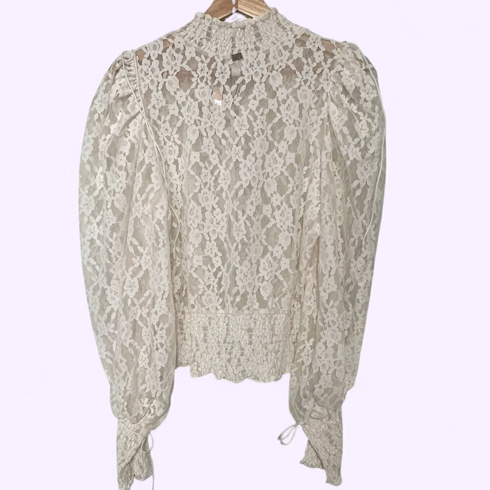 NWTs For Love and Lemons Victoria Secret Violeta White Lace Top (L) - Picture 7 of 16